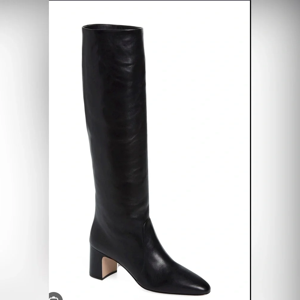 Prada Tronchetti Block Heel Knee High Leather Boots - Picture 1 of 9